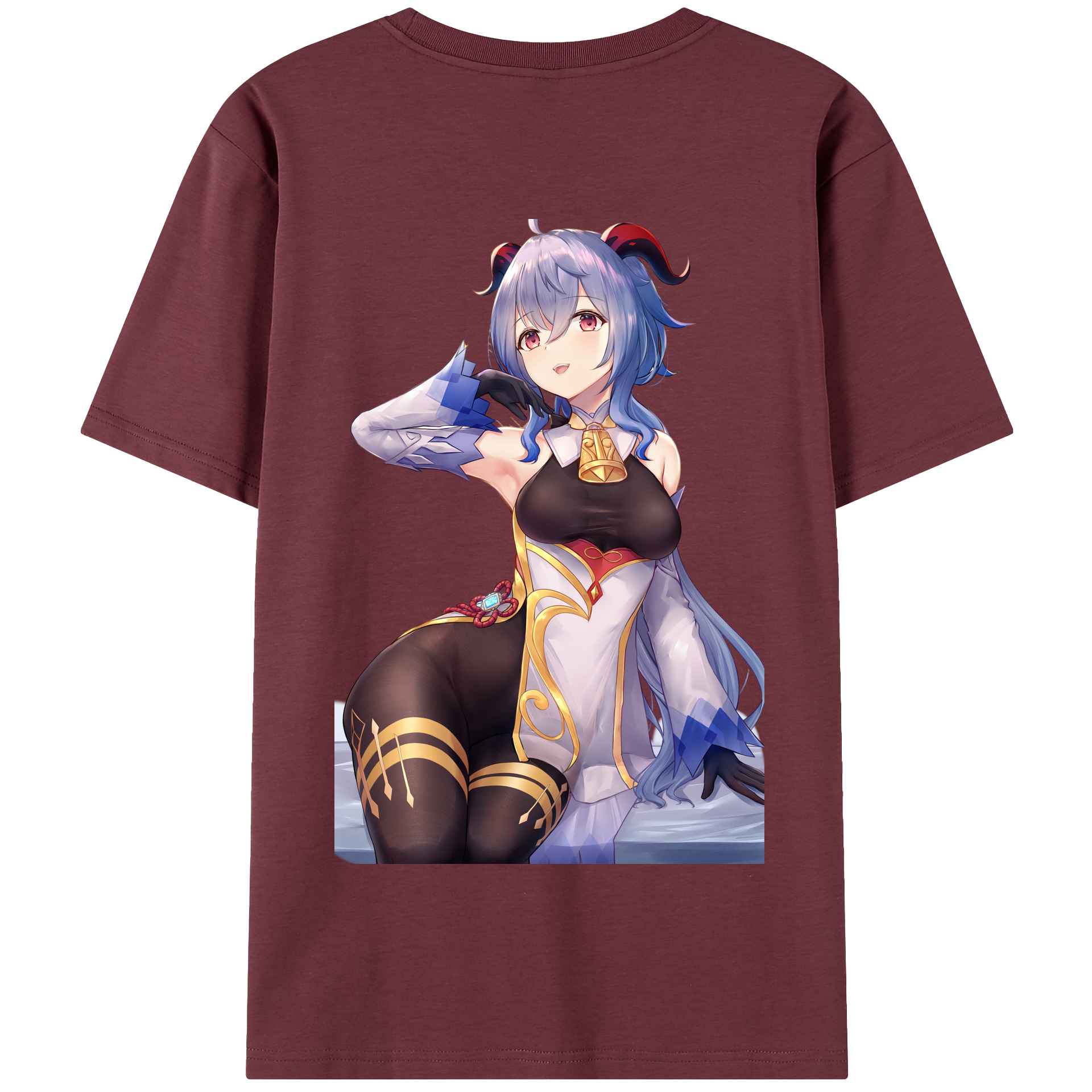 げんし神 甘雨 かんう genshin Ganyu 綿100％半袖Tシャツ（背面プリント）